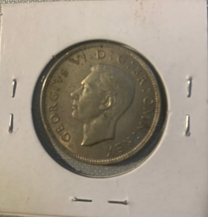 1943 Grande-Bretagne 2 Shillings Belle pièce d'argent de haute qualité