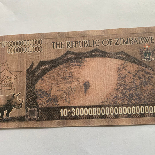 Zimbabwe One Zettalilion Dollars Gift  Banknotes Souvenir Currency