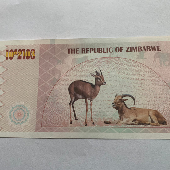 Zimbabwe One Septingentillion  Dollars Banknotes Gift currency