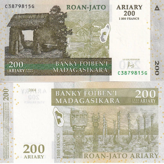 2004 Madagascar 200 Ariary UNC