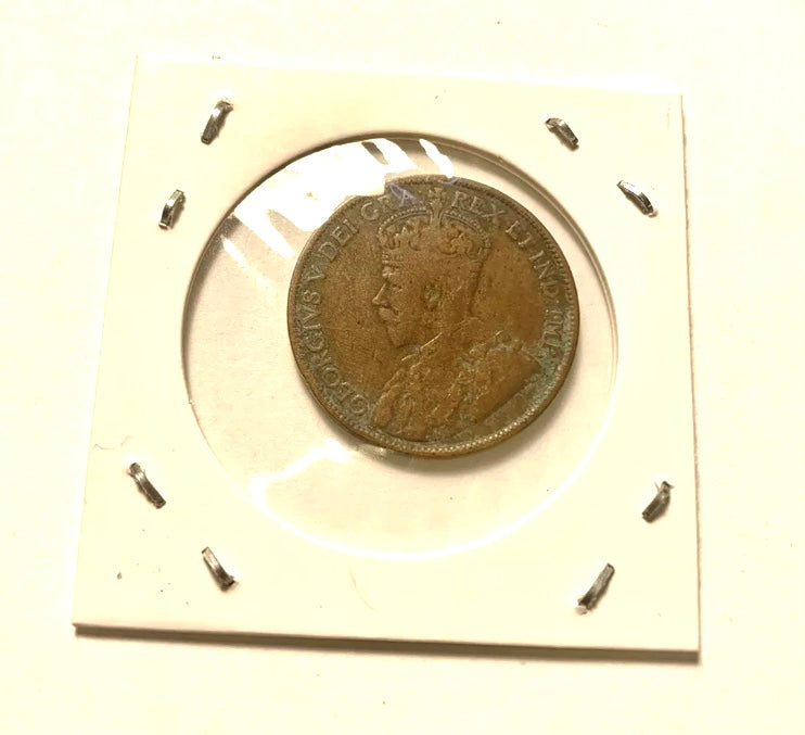 1913 Canada 1 Cent  George V large Penny Coin