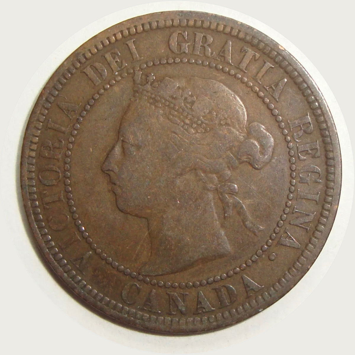 1887 Queen Victoria large one cent high grade VF