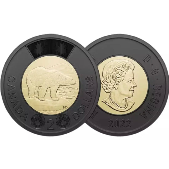 Canada 2022 Black Ring Toonie - In Memory of QEII - BU *