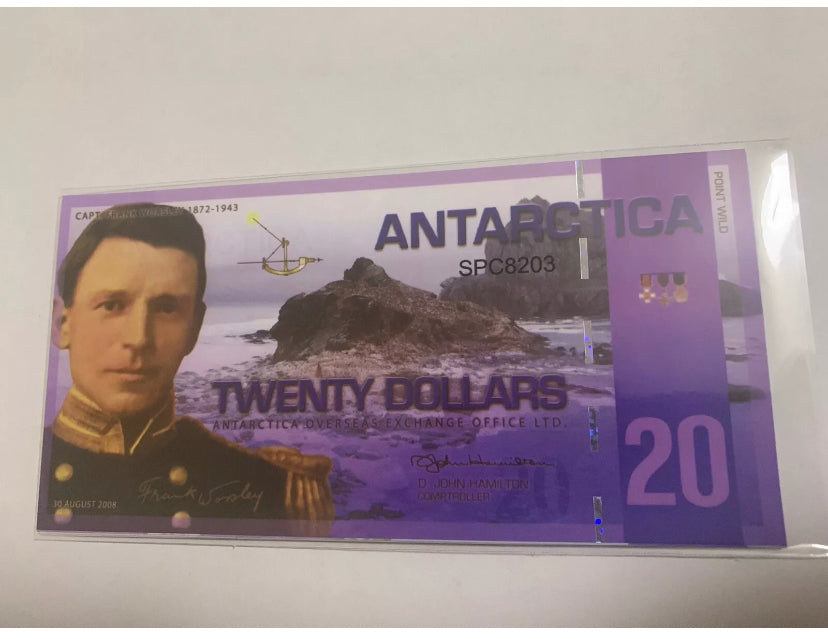 2008 Billet 20 Dollars - Frank WORSLEY Antarctica UNC