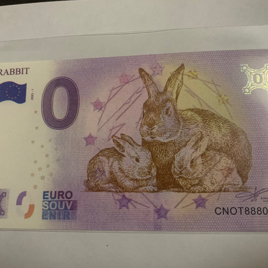 2023 EURO Zero euro banknote - Euro Souvenir Banknote Rabbit