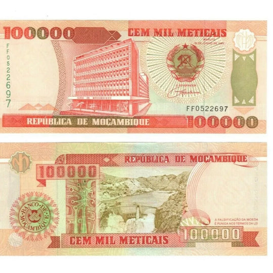 1993 Mozambique Banknote  100,000 Meticais UNC