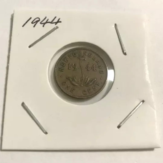 1944 C Newfoundland  1 Cent Penny Coin XF