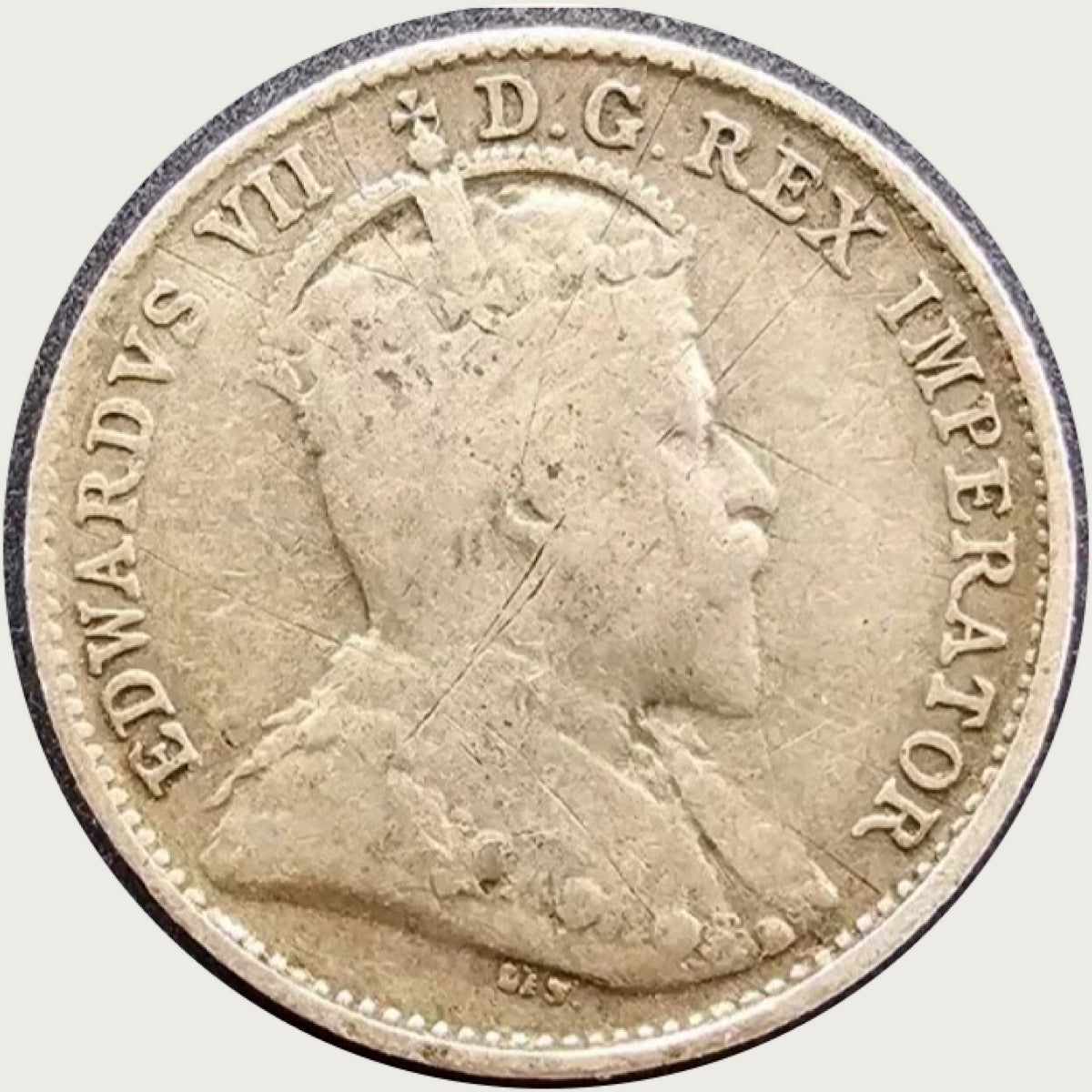 1902 Argent canadien 5 Cents Edward VII 1 an type