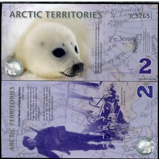 2010 Arctic Territories 2 Dollar Polymer Polar Seal UNC