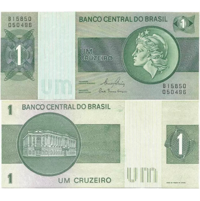 1980 Brazil Banco Central Do Brasil one UM CRUZEIRO banknote Crisp U NC