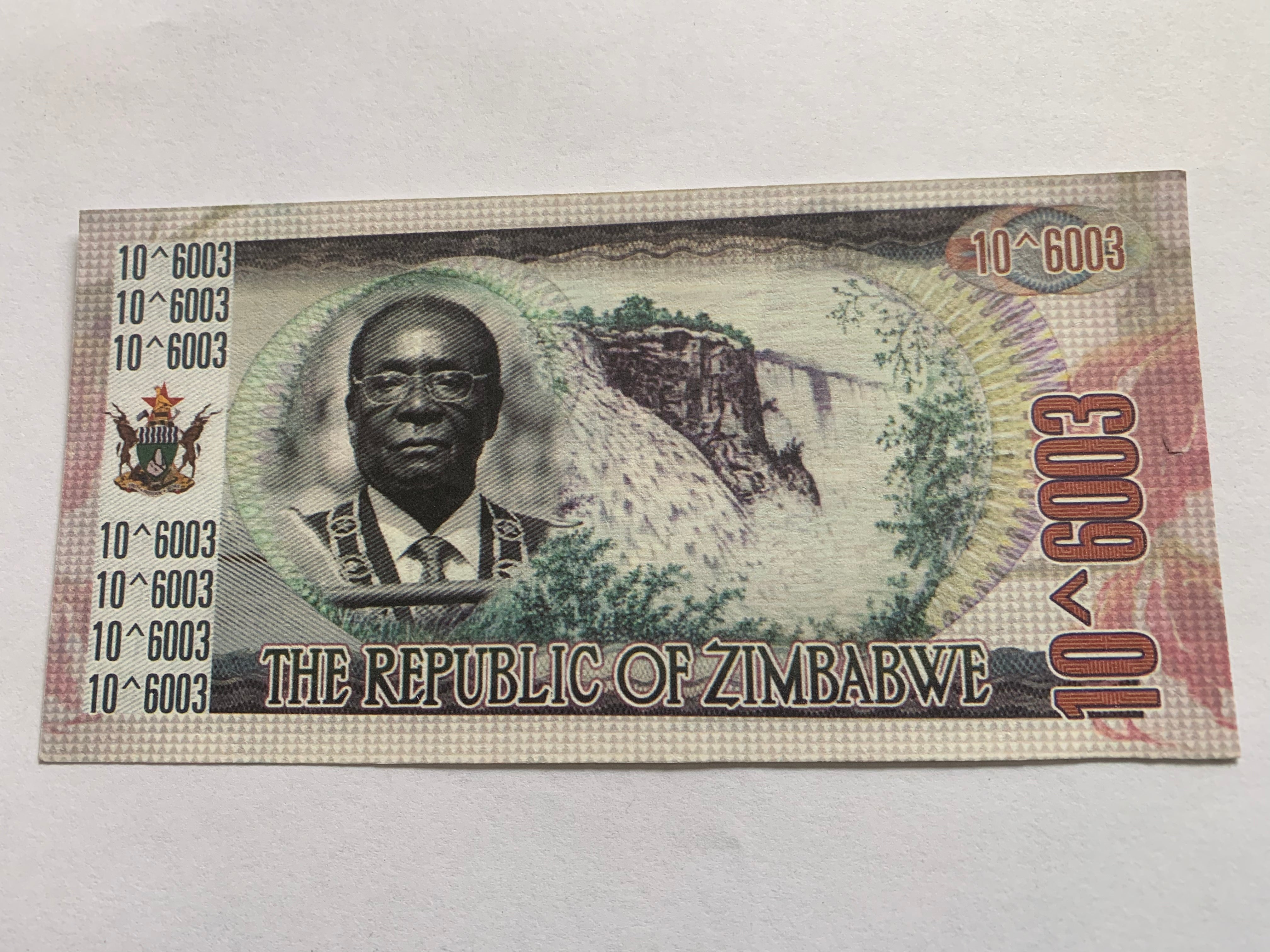 Zimbabwe One Dumillillion  Dollars Banknotes Gift currency