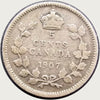 1907 Canadian Silver 5 Cents Edward VII Coin VF