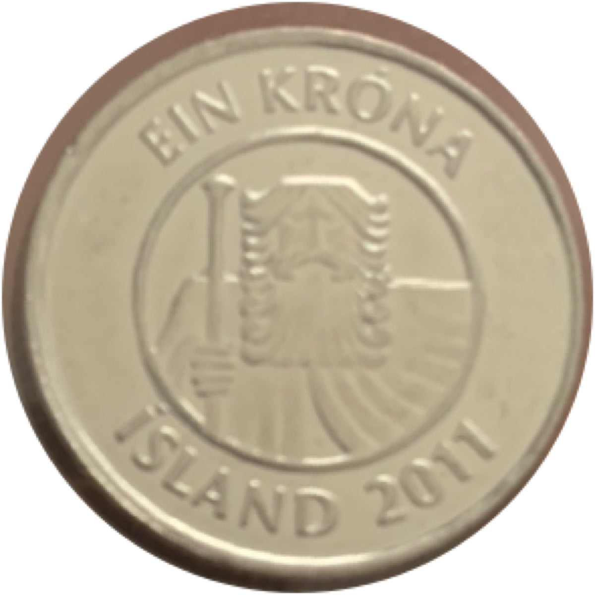 2011 iceland  1 krona coin BU nice coin