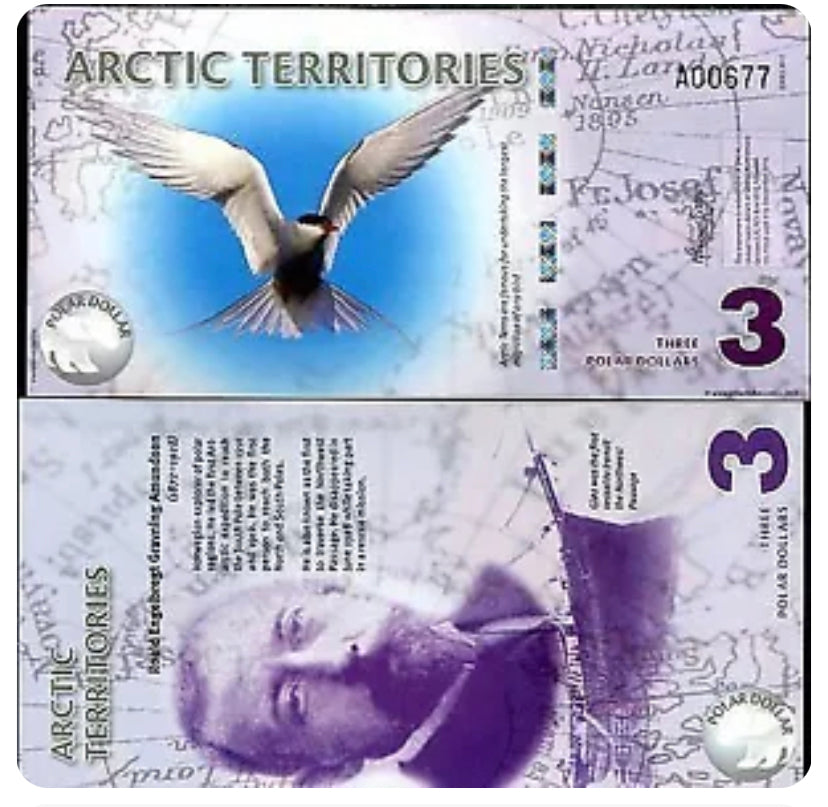 Arctic Territories 3 Dollar 2011 Polymer Polar Bird UNC