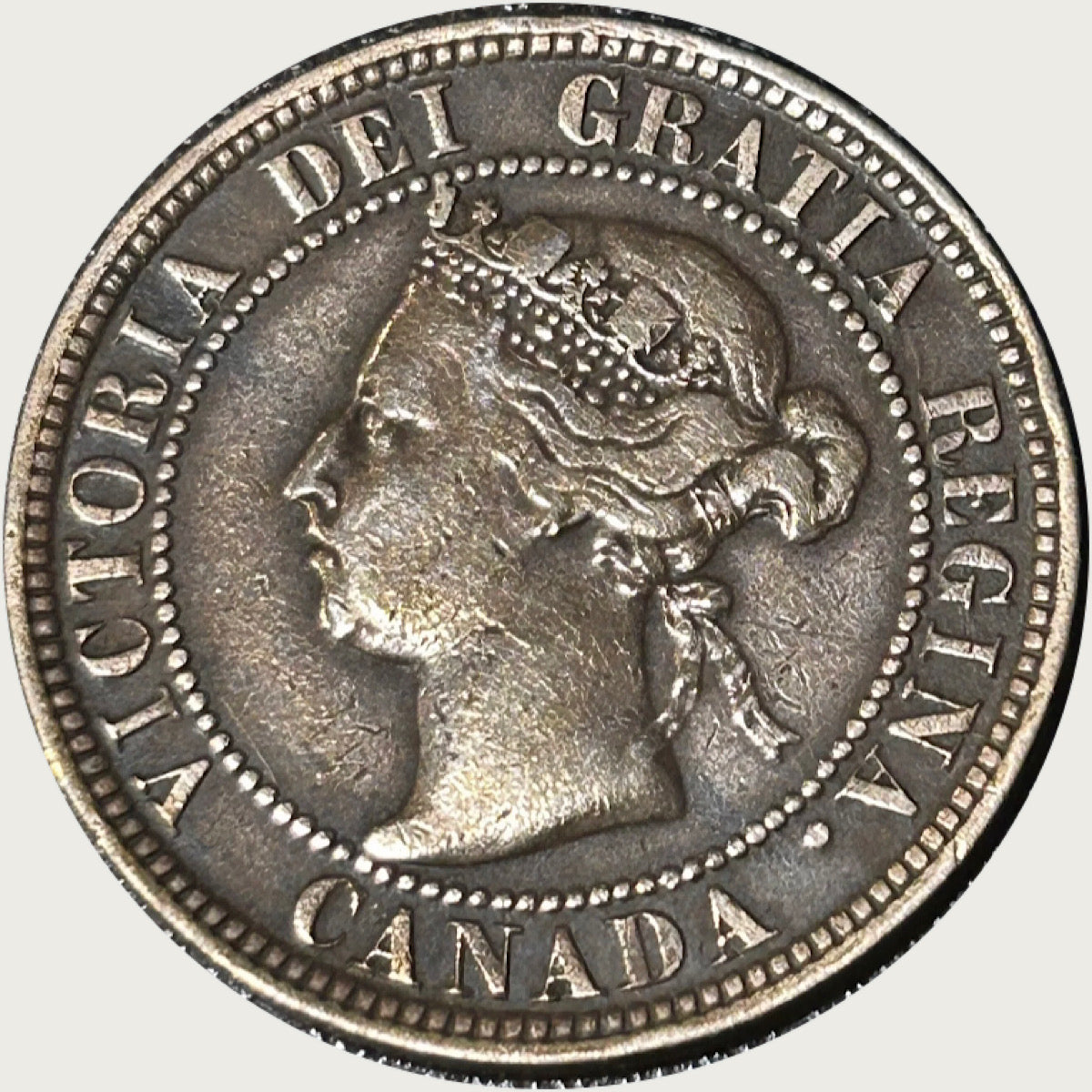 1898 H Canada  Victoria Queen Large Penny Coin VF