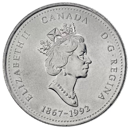 1992 Canadian 25-Cent Alberta Confederation 125th Anniversary/Provincial Quarter Coin UNC