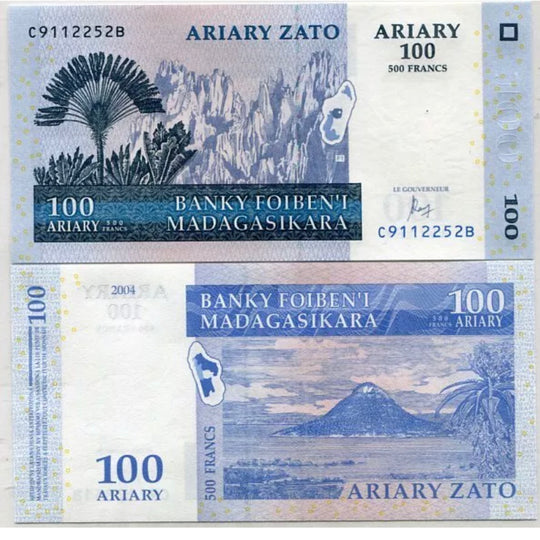 2004 ND 2016  Madagascar 100 Ariary UNC