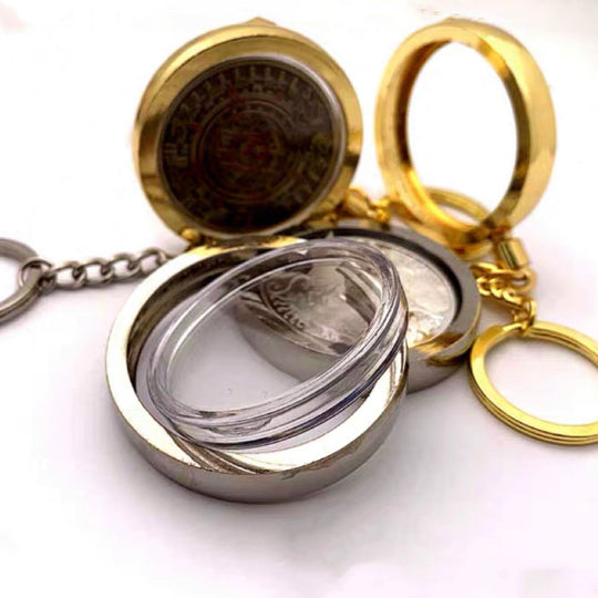 Coin Holder 25mm-40 mm diameter Coins Keyring Alloy Keychain