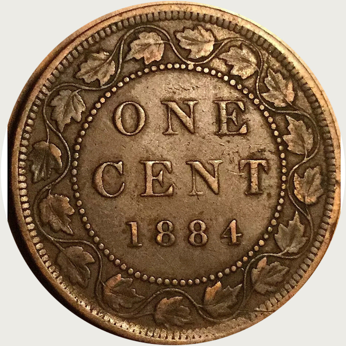 Große 1-Cent-Umlaufmünze Kanada von 1884, hohe Qualität