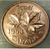 1953 Canada One Cent Shoulder Fold