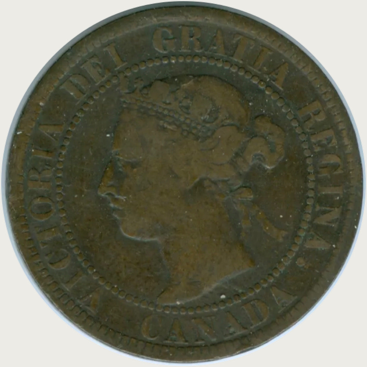 1897 Canada  Victoria Queen Large Penny Coin