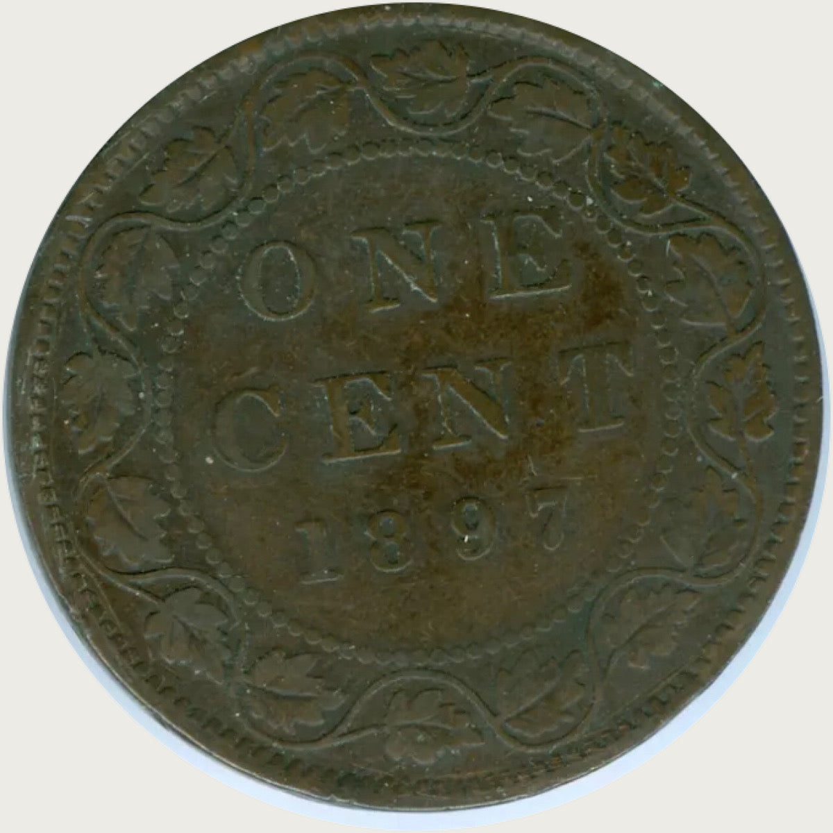 1897 Canada  Victoria Queen Large Penny Coin