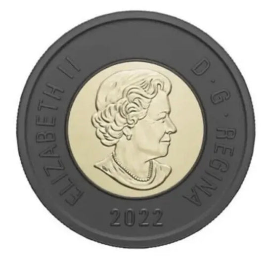 Canada 2022 Black Ring Toonie - In Memory of QEII - BU *