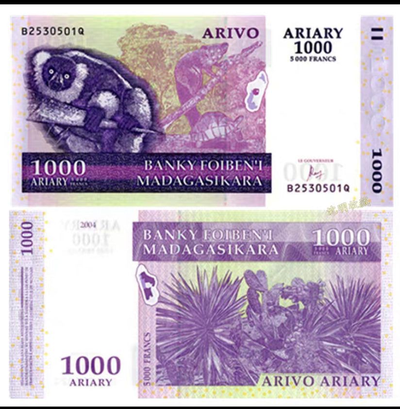 2004 Madagaskar 1000 Ariary Banknote UNC