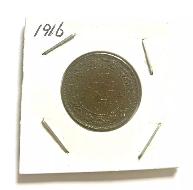 Canada 1 Cent 1911 George V Penny Canadien Pièce de Cuivre VF