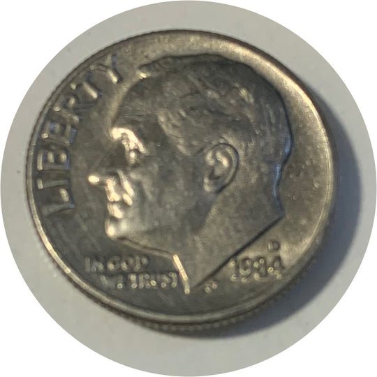 1984 US Roosevelt Dime D VF Condition