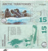 2011 ARCTIC TERRITORIES TEST NOTE - 15 Dollars Polymer Walrus Series 3A UNC