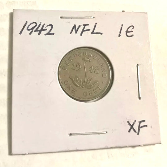 1942 Newfoundland  1 Cent Penny Coin XF