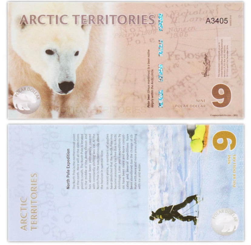 2012 Billet 6 Polar Dollars - LES LOUPS POLAIRE  Arctic Territories - Arctique