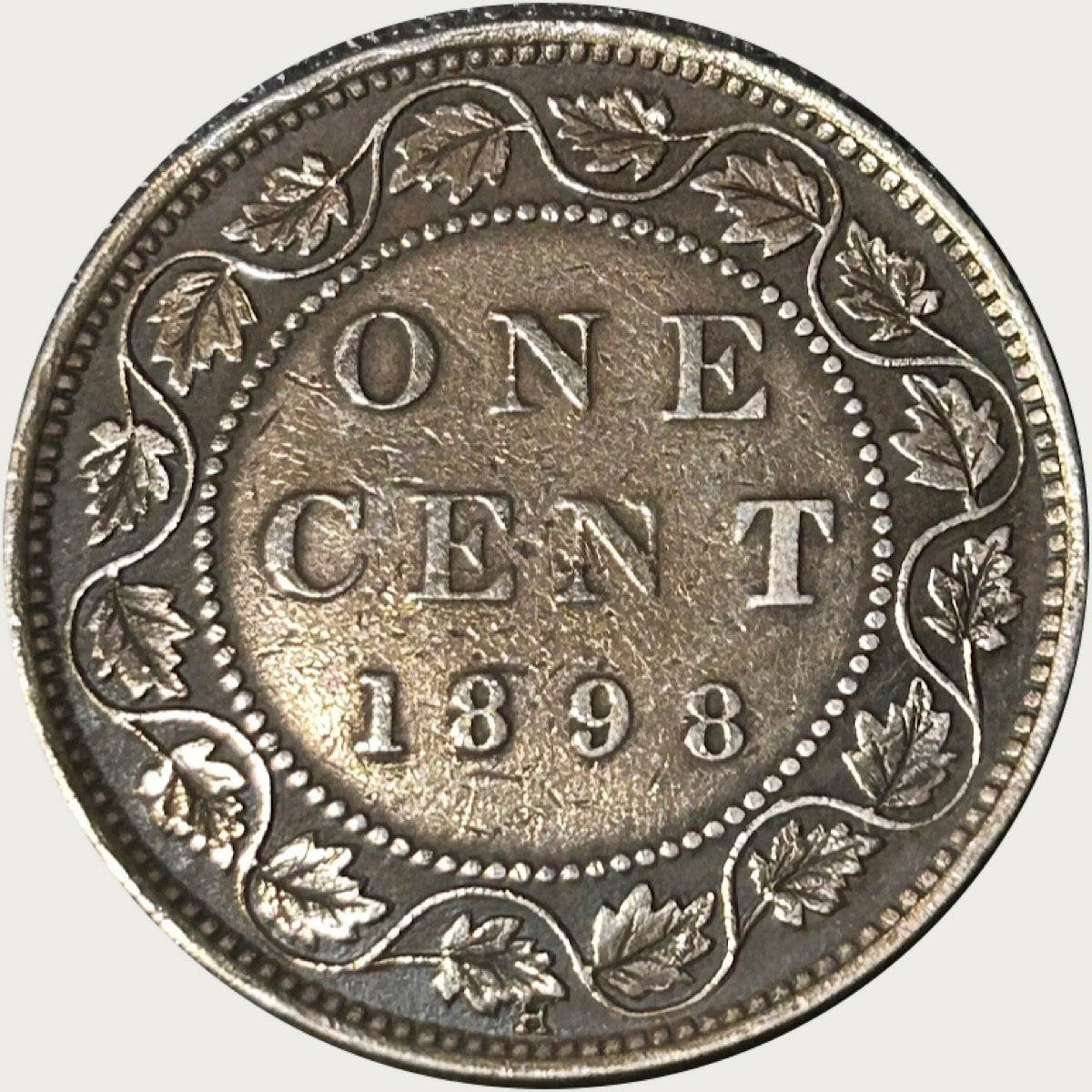 1898 H Canada  Victoria Queen Large Penny Coin VF