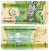 💵 2017 Turkmenistan 1 Manat Banknote World Paper Money UNC Currency Bill 1 Note