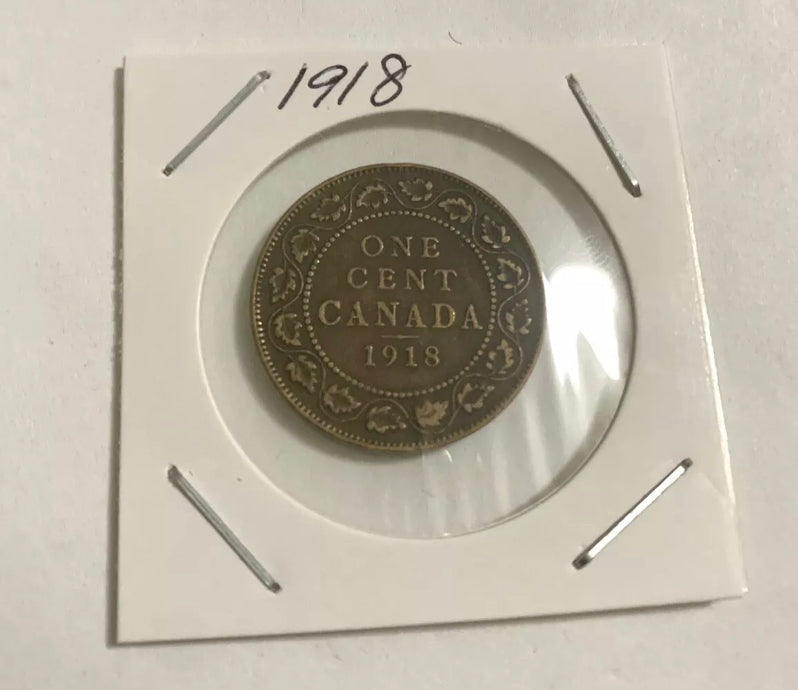 Canada 1 Cent 1911 George V Penny Canadien Pièce de Cuivre VF