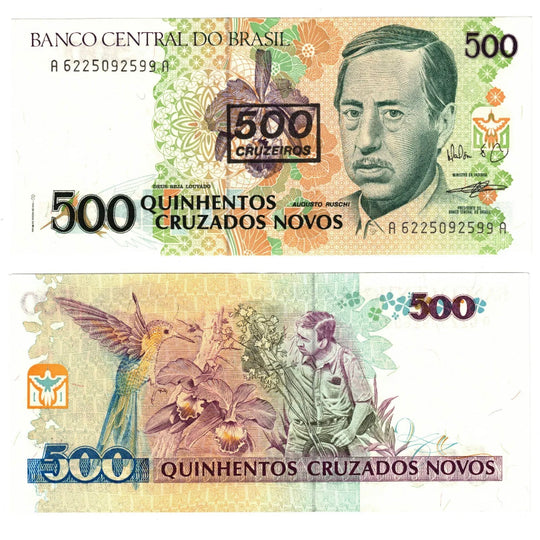 1990 Brazil Brasil 500 CRUZEIROS UNC Banknote