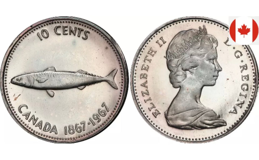 10 cents en argent canadien de 1967