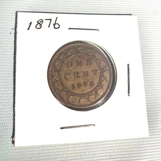 1876 H Queen Victoria large Penny Coin