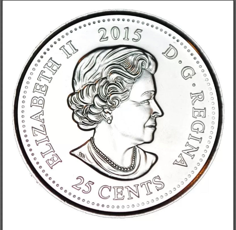 2015 Kanadische 25-Cent-Erinnerungs-Mohnblumen-Viertelmünze, BU