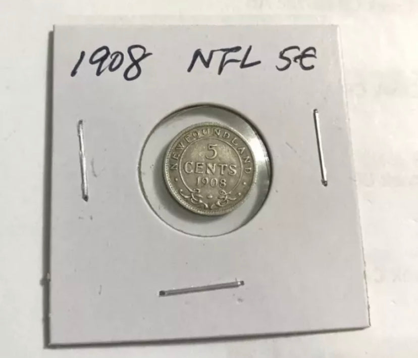 1903 Canada Argent Petite pièce de 5 cents Faible tirage