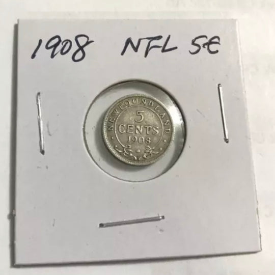 1903 Canada Argent Petite pièce de 5 cents Faible tirage