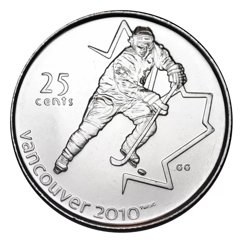 2007 Canadian 25-Cent Vancouver 2010 Olympics: Ice Hockey Quarter Coin UNC