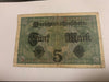 1917  Genuine 5 Mark German empire banknote Very fine Condition