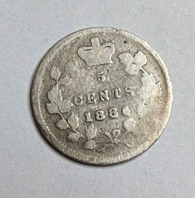 1882 H Canadien 5 cents VF pièce rare pièce d'argent date clé