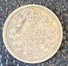 1888 Canadian 5 cent rare coin silver coin VF