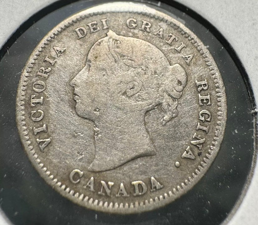 1882 H Canadien 5 cents VF pièce rare pièce d'argent date clé