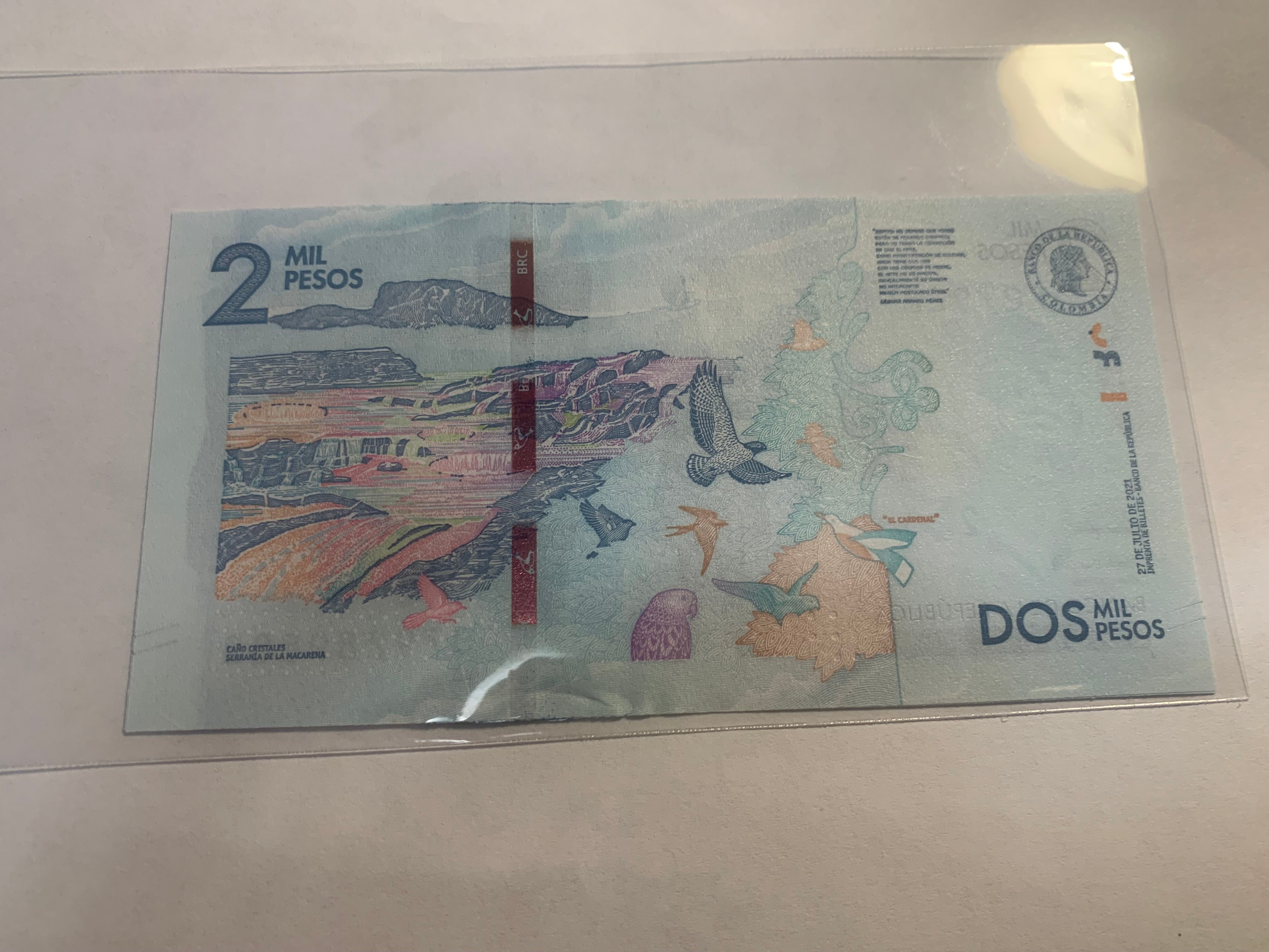 2020 2 Dos Mil 2,000 Pesos Colombia Bill Banknote Debora Arango Perez