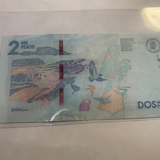 2020 2 Dos Mil 2,000 Pesos Colombia Bill Banknote Debora Arango Perez