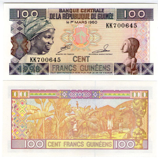 2015 Guinea 100 Francs  Banknote UNC